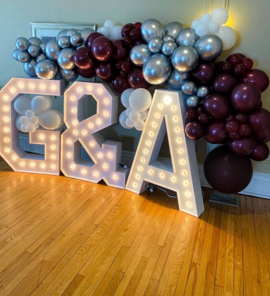 Decorative Balloon Decor with Notable Marquee Letters Belleville