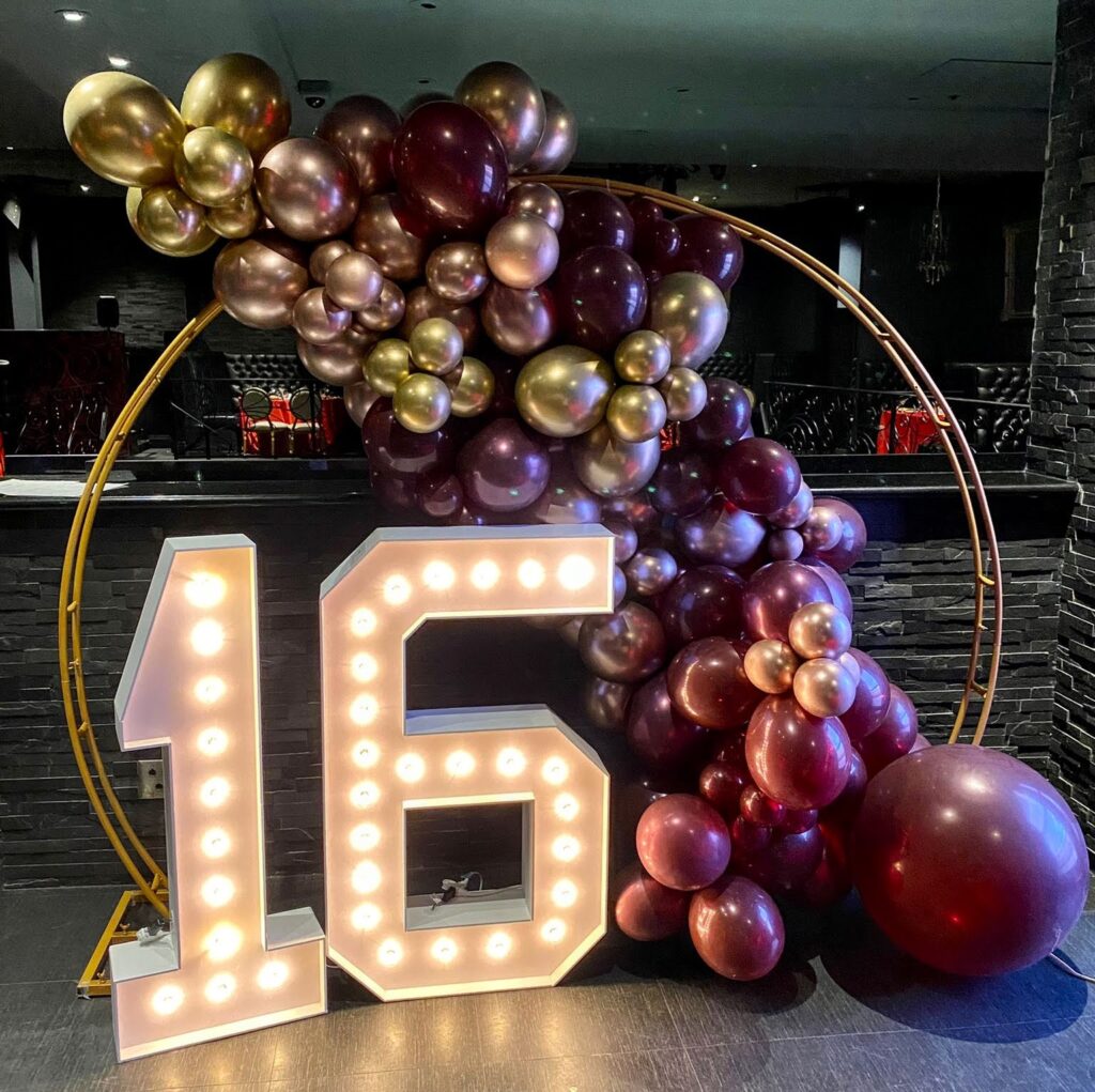Decorative Balloon Decor with Very Bright Marquee Numbers Brockville