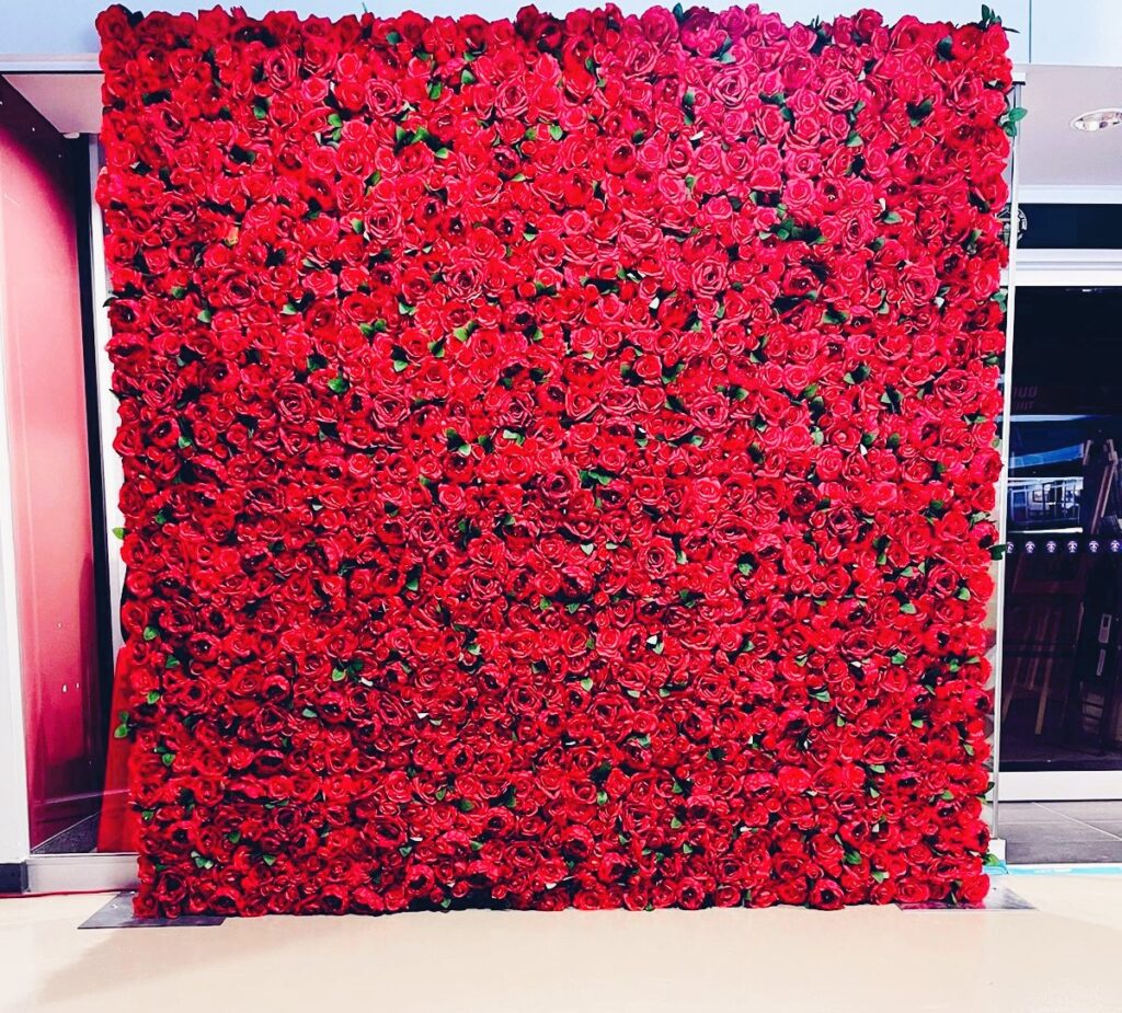 Red Roses Flower Wall Vancouver Inside